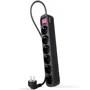 Nanocable Regleta de 6 Tomas con Interruptor, 1.4 m, Negro